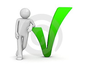 picture of grey figure and green checkmark
